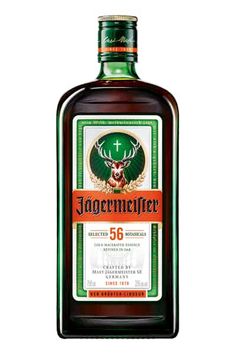 a bottle of jagermeister green label