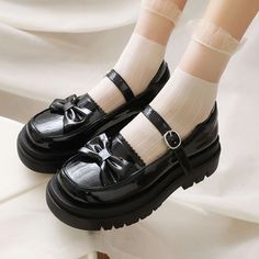 Customized Product. is not eligible for return. Ship In 4-13 Days.Fabric Material: PuColor: Black. Red. White. BluePlatform: 5cm/1.97" School Shoes Aesthetic, Curb Stomp, Black School Shoes, Princess Closet, Shoes For School, Dr Shoes, Black Platform Shoes, Dream Aesthetic, 13 Days