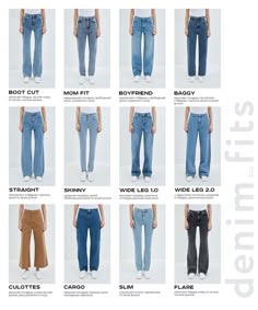 Name Of Jeans Pants, Jeans Names Women, Jean Types, Best Fit Jeans For Women Body Types, Types Of Jeans Woman With Names, How To Choose Jeans Body Types, Gents Shirts, Types Of Jeans, Fashion Vocabulary