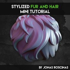 an image of a pink and white object with text that reads, style fur and hair mini