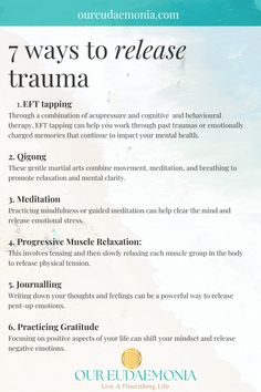 7 Powerful Ways to Heal Trauma  🌟 Discover how EFT and other methods can help you release emotional blocks, reduce stress, and reclaim your peace. #EFT #TraumaHealing #MentalHealth #SelfCare Happy Human, Coping Skills Activities, Energy Psychology, Ways To Heal, Smiley Happy, Emotional Freedom, Energy Healing Spirituality