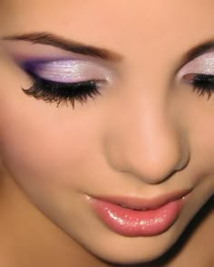 **First Post** Wedding/QuinceaÃ±era/Sweet Sixteen Make up Ideas. « Weddingbee Boards Lilac Eye Makeup, Lilac Eye, Quinceanera Makeup, Long Eyelashes, Purple Makeup, Purple Eyes