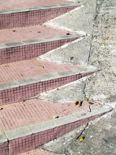 the steps are made of bricks and cement