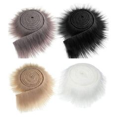 four different colors of hair on a white background