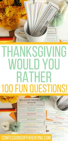 thanksgiving would you rather have to pay more for this question? here's a free printable