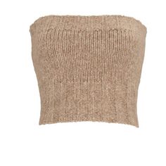 Cult Gaia Azlyn Knit Crop Top In Light Camel Brown Nwot Fitted Knitted Beige Tops, Fitted Knitted Tops For Loungewear, Fitted Beige Knitted Tops, Beige Cozy Tops, Beige Cozy Fit Top, Cozy Beige Tops, Cozy Beige Knitted Tops, Cozy Fit Knitted Tops For Loungewear, Fitted Soft Knit Brown Top