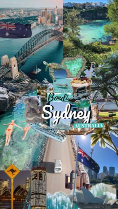 the collage shows images of sydney, australia