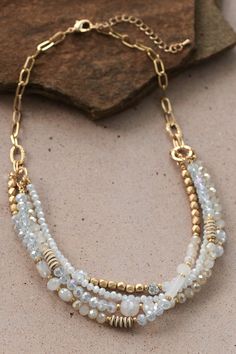 Multi Strand Boho Necklace, Cheap Double Strand Beaded Jewelry, Cheap Silver Double Strand Beaded Necklaces, Multi Strand Necklace Diy, 3mm Bead Necklace, Cheap Gold-tone Multi-strand Necklace, Diy Gold Necklace Ideas, Cheap Gold Double Strand Beaded Necklaces, Mixed Pearl Necklace