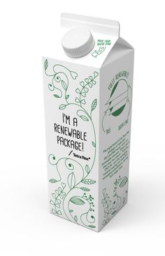 a milk carton with the label i'm a reewable package