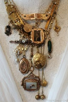 Kay Adams, Altered Art Jewelry, Found Object Jewelry, Jewelry Repurposed, Junk Jewelry, Interesting Jewelry, Repurposed Jewelry, Assemblage Jewelry, Recycled Jewelry