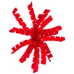 a red object that looks like it has been made out of plastic pieces and is in the shape of a star