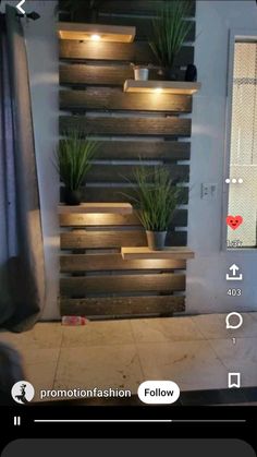 an image of a stairway made out of wooden pallets with plants growing on it