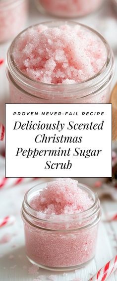 Image for Deliciously Scented Christmas Peppermint Sugar Scrub Peppermint Sugar Scrub Recipe, Diy Body Scrub Christmas Gift, Sugar Scrub Diy Christmas, Peppermint Scrub Diy, Christmas Body Scrub Diy, Holiday Sugar Scrubs, Diy Christmas Sugar Scrub, Homemade Gifts For Christmas For Family, Facial Scrubs Homemade