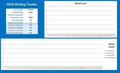 the 2013 writing tracker is shown in two different colors and font, with numbers on each side