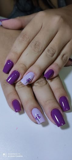 Purple Gel Nail Art, Purple Gel Nail Designs, Purple Nail Art Designs, Purple Gel Nails, Purple Nail Art, February Nails, Beauty Nails Design