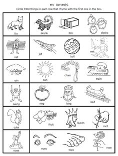 worksheet showing the different types of objects