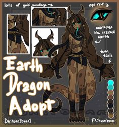 the character sheet for earth dragon adopt