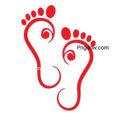 an image of a red foot print on a white background