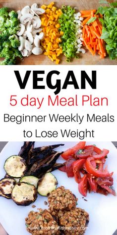 vegan meal plan with vegetables and meat on a plate