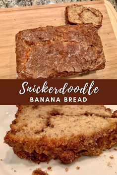 sliced and baked banana bread on a cutting board