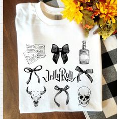 Cute Design ! Custom Made And Will Ship Within A Few Days! On Gildan Unisex Short Sleeve Check Out My Page For More Designs Auntie Shirts, Chicken Scratch, Country Rock, Jelly Roll, Cute Design, Western Shirts, Unisex Shorts, Cute Designs, Jelly