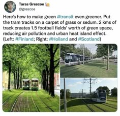 the train tracks are lined with trees and grass, but there is no image on them