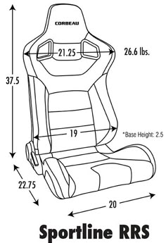 an image of a seat with measurements for the back and armrests on it