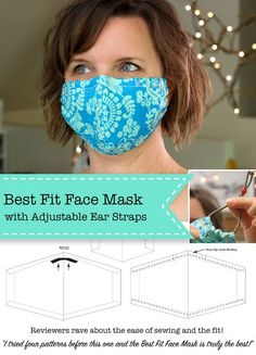 the best fit face mask with adjustable ear straps sewing pattern is easy to sew