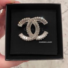 Nwt! Rare! Hard To Come By! Super Beautiful 2021 Chanel Cc Logo Signature Silver W/ Crystal Brooch. This Is The Statement Piece That Will Make You Stand Out On Any Outfit Brand New Boutique Fresh Condition Comes With Full Set W/Tag Listed Price Is Firm! No Offer Will Be Accepted. Poshmark Will Authenticate Designer White Brooches For Wedding, Designer White Wedding Brooches, Chanel Pins, Chanel Art, Chanel Brooch, Chanel Inspired, French Fashion Designers, Quilted Purses, Chanel Accessories