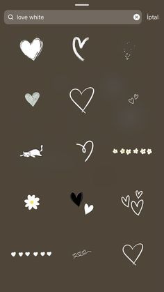 an iphone screen with hearts and arrows drawn on it