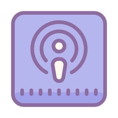 a purple square button with an antenna on it