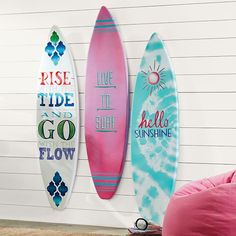 Decoration Surf, Deco Surf, Surfboard Decor, Pb Teen, Surf Decor, Surfboard Art, Coastal Bedrooms