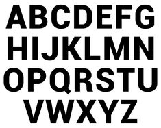 the alphabet is black and white with letters in different font styles, including one for each letter