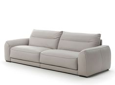 a white couch with two recliners on it's back legs and arms