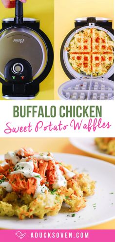 the best buffalo chicken sweet potato waffles recipe