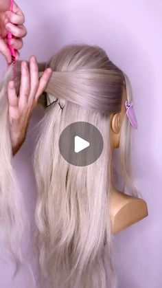 Joseph I'Anson on Instagram: "Are you looking for an easy way to create a super cute half up style? Then this easy to follow tutorial is for you!   L’IMAGE Mannequin - “Denise” from @equip_the_creative use code Joseph10 at the checkout to get 10% off your order.   Created using @revlonprofessionaluk style Masters  #hairtutorial #hairup #hairupdo #hairdo #hairdosimple #updo #updos #updohairstyles #hairups #hairstyles #hairideas #Weddinghair #hairwedding #bridalhair #reel #reels #igreels #ighair #hairfashion #hairhack #hairgoals #updostyles #upstyle #tutorialhair #hairart #reelitfeelit #bridalhair #bridalhairinspo #halfuphalfdown    @behindthechair_com  @markleesonsalons @nextlevelhairstylists @hairbrained_official @limage_gmbh @hairtutorial4you @hairstyles_ideas__ @i.love.hairstyles @esteti Holiday Hairstyles With Ribbon, Diy Hair For Wedding, Simple Updo For Fine Hair, Halo Hair Extensions Updo, Wedding Updo For Bride, One Handed Hairstyles, Hairstyle With Fascinator, Gala Updo Long Hair, Half Side Hairstyles