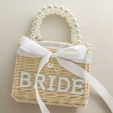 Cute Bridal Clutch, Small wedding purse, pearl straps small wedding bad, Purse says bride, bow wedding clutch Bachelorette Party Outfit Themes, Outfit Themes, Bamboo Purse, Bride Quotes, Bachelorette Themes, Bachelorette Party Outfit, Engagement Celebration, Bachelorette Party Themes, Bridal Gift