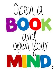 the words open a book and open your mind