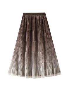 Experience the stunning elegance of the Gradient Color Loose Mid Length Skirt from Guocali. This multicolor fashion piece is designed to elevate any outfit. Its pleated design adds a touch of sophistication. The loose fit ensures comfort, while the mid-length offers versatility for various occasions. Crafted from a blend of cotton and polyester, this women's skirt has a slight stretch for a perfect fit. Perfect for all seasons, its gradient color creates a vibrant look. Embrace style and confide Non-stretch Pleated Tiered Skirt, Elegant Stretch Pleated Tiered Skirt, Brown Pleated Tiered Skirt, Summer Pleated Brown Skirt, Elegant Non-stretch Pleated Skirt, Elegant Brown Tiered Skirt, Accordion Pleats Tiered Skirt, Brown Flowy Pleated Skirt, Pleated Non-stretch Flared Maxi Skirt