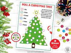 roll a christmas tree game for kids to play