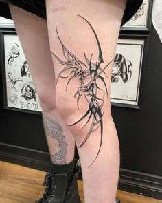 Shin Tattoo, Sharpie Tattoos, Flash Tattoo Designs, Leg Sleeve Tattoo, Knee Tattoo, Music Tattoos, Dope Tattoos