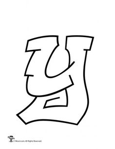 the letter d is made up of black and white graffiti letters, with one line drawn in