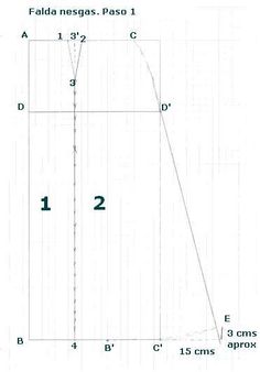 the diagram shows how to draw an area with two lines and one line on each side