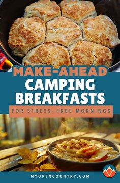 Simplify your camping mornings with these make-ahead breakfast ideas. Prepare dishes like overnight oats, breakfast sandwiches, and burritos that are ready to go when you wake up. Perfect for busy mornings, these meals are delicious, nutritious, and easy to store. Enjoy your camp mornings without the hassle of cooking from scratch with these convenient pre-made options. Learn more about What To Cook While Camping. Breakfast Ideas For Camping, Easy Camping Breakfast Ideas, Camping Breakfast Ideas, Camping Recipes Breakfast, Easy Camping Breakfast, Breakfast Kids, Ideas For Camping, Meals Breakfast, Relaxing Morning