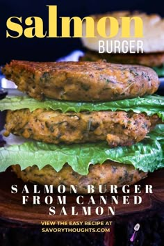 the cover of salmon burger with lettuce and tomato