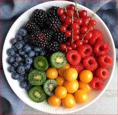 a white bowl filled with different types of fruit