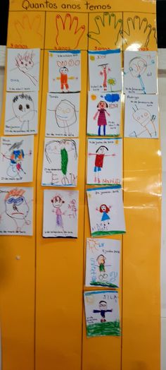 a bulletin board with children's handprints on it and spanish words written in different languages