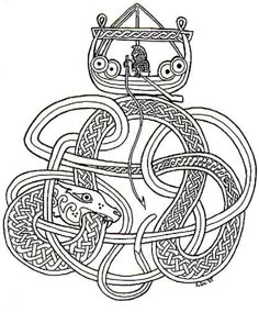 an image of a celtic knoted design with two heads and eyes on the top