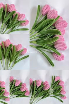 pink tulip flowers Tulip Diy Crafts, Diy Tulips, Pipe Cleaner Tulip, Pipecleaner Flower Bouquet, Fuzzy Wire Tulips, Tulips Fuzzy Wire, Flower Bouquet Pipe Cleaner, Bouquet Diy Gift, Pink Tulip Crochet Bouquet