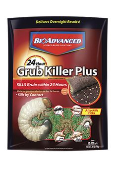 the front of a bag of ground killer plus with worms and other insects on it